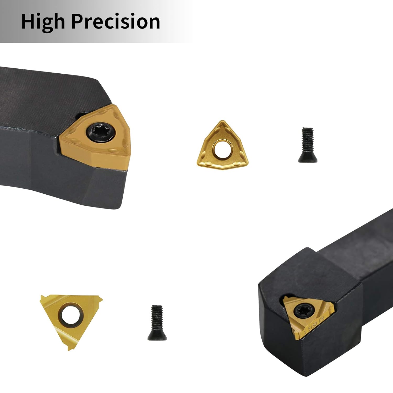 Indexable Lathe Turning Tool,1/2'' Shank 7 Pieces Carbide Turning Tool Set,Metal Lathe Tools Holder with Portable Case