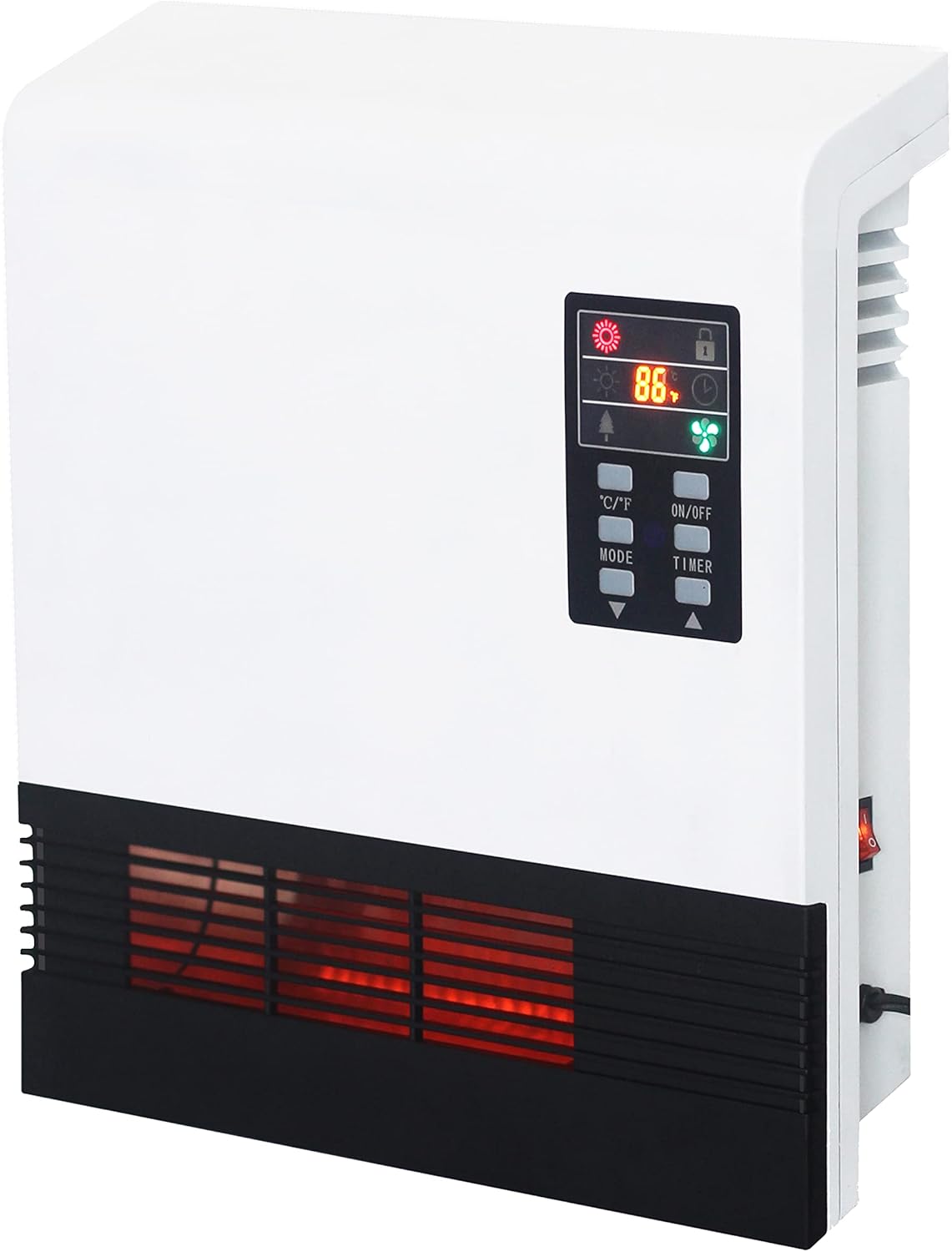 Comfort Glow QWH2100 Infrared Quartz Wall Mount Comfort Furnace, White Black