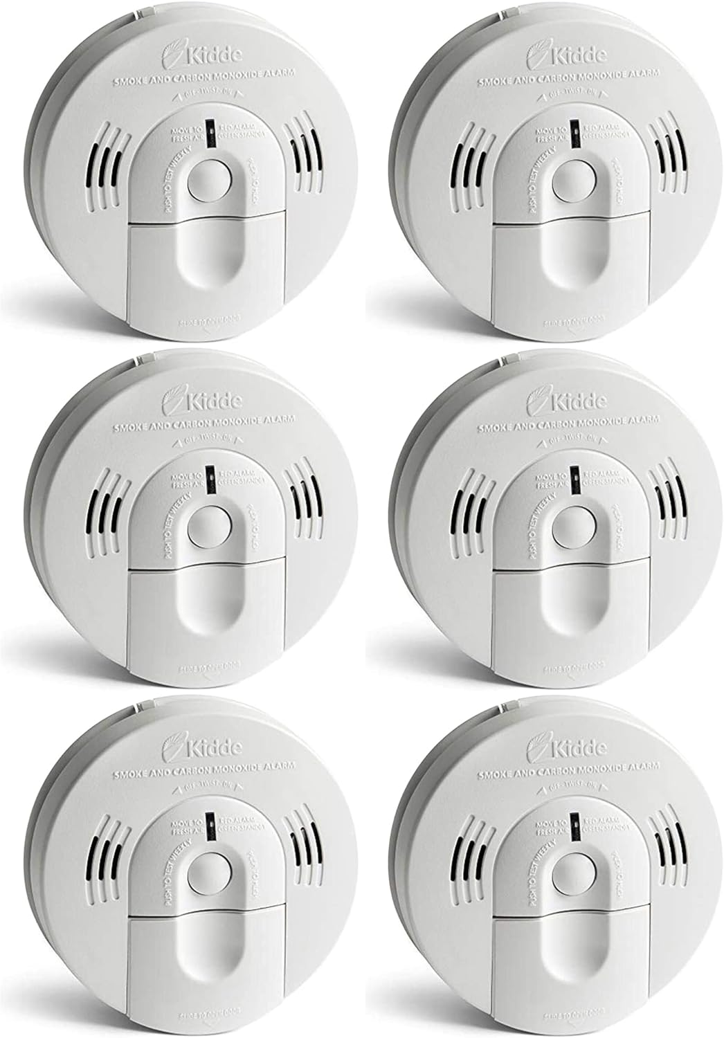 Kidde Smoke & Carbon Monoxide Detector, Hardwired, Interconnect Combination Smoke & CO Alarm with Battery Backup, Voice Alert, Pack of 2