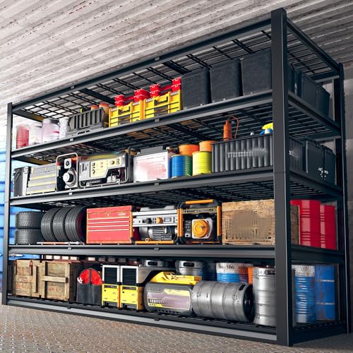 REIBII 60" W Garage Shelving Heavy Duty Metal Shelving 3000LBS Storage Shelves Adjustable Metal Shelves for Storage Industrial Garage Shelves for