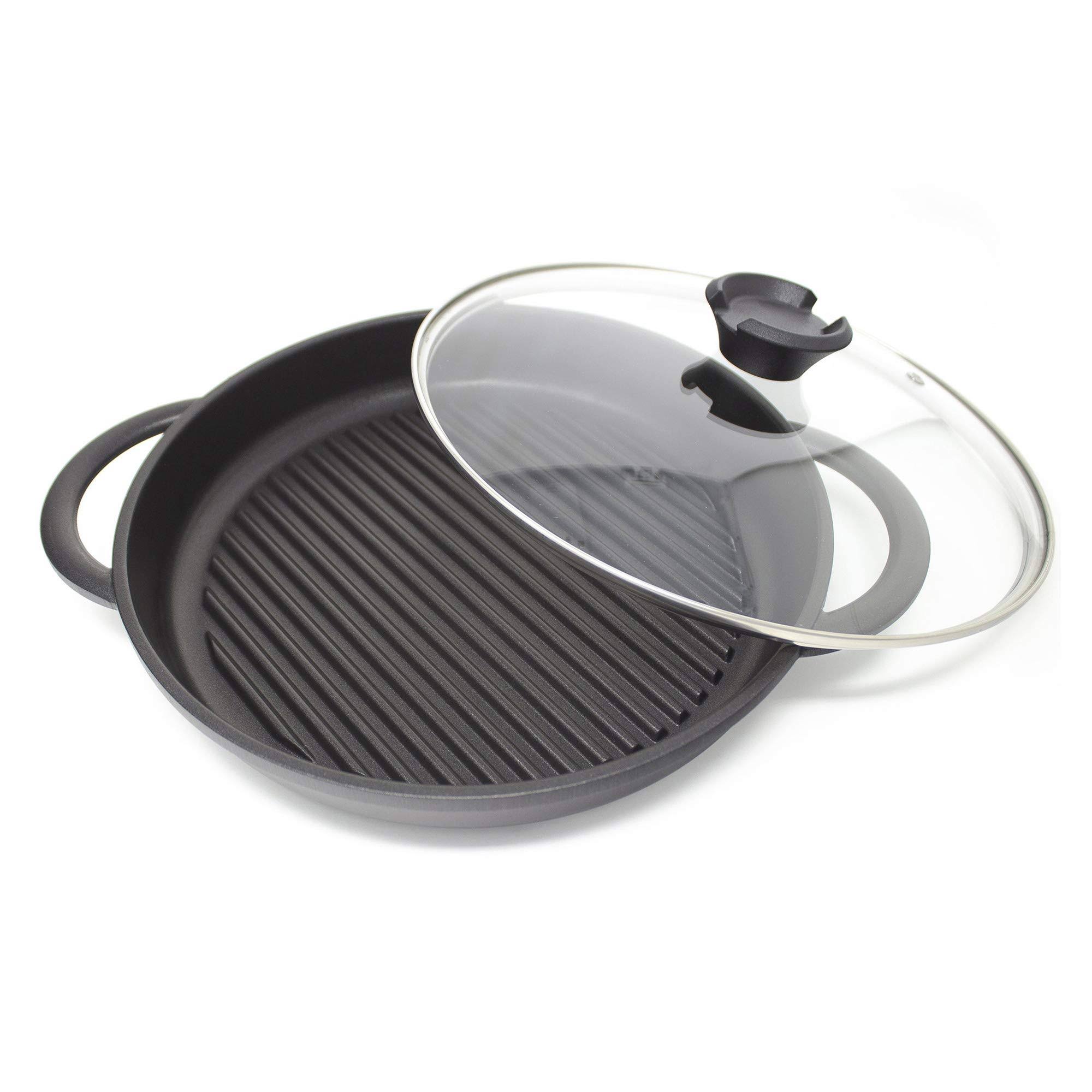 Jean Patrique The Whatever Pan - Cast Aluminium Griddle Pan with Glass Lid