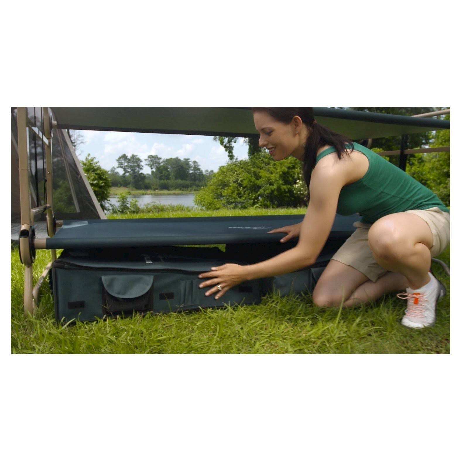 Disc-O-Bed CamOBunk Large with 2 Organizers Cabinets - Green - Camping