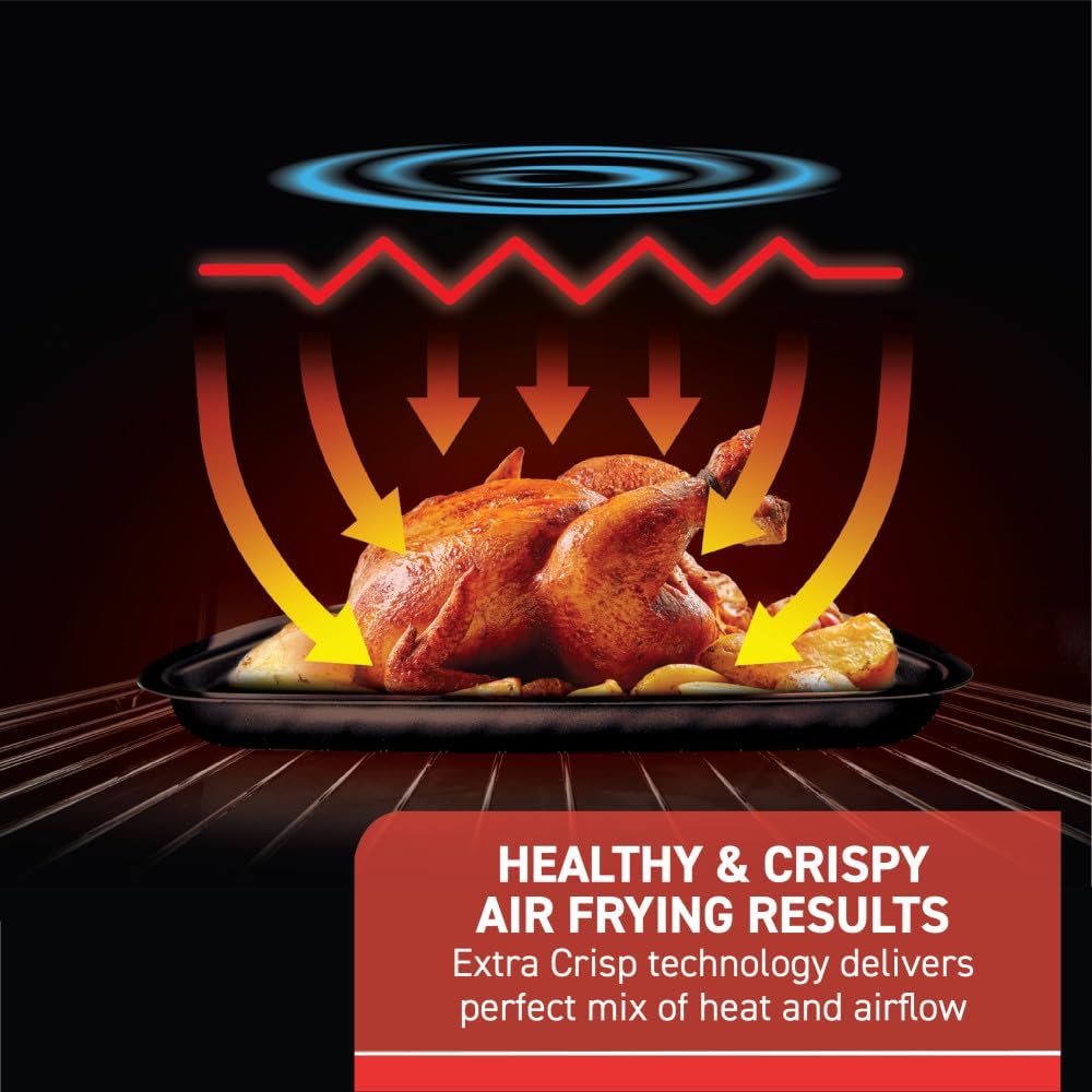 T-fal 9 in 1 Toaster Oven Air Fryer Combo Stainless Steel Convection Countertop Oven, Fast Heatup, 7 Pound Chicken Capacity, Extra Crispy Results