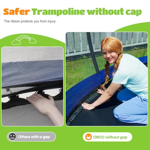 ORCC 1200LBS Weight Capacity Trampoline 16 15 14 12 10 8FT Outdoor Yard Trampolines for Kids Adults Outdoor Yard Trampolines for Kids Adults
