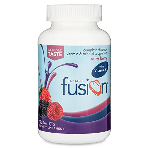 Bariatric Fusion Very Berry Complete Chewable Bariatric Multivitamin with Iron and Vitamin K for Bariatric Surgery Patients Including Gastric Bypass