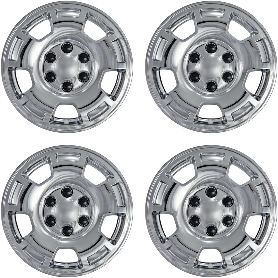 17 inch Hubcap Wheel Skins for 2007-2013 Chevrolet Avalanche-(Set of 4) Wheel Covers- Car Accessories for 17inch Chrome Wheels- Auto Tire Replacement