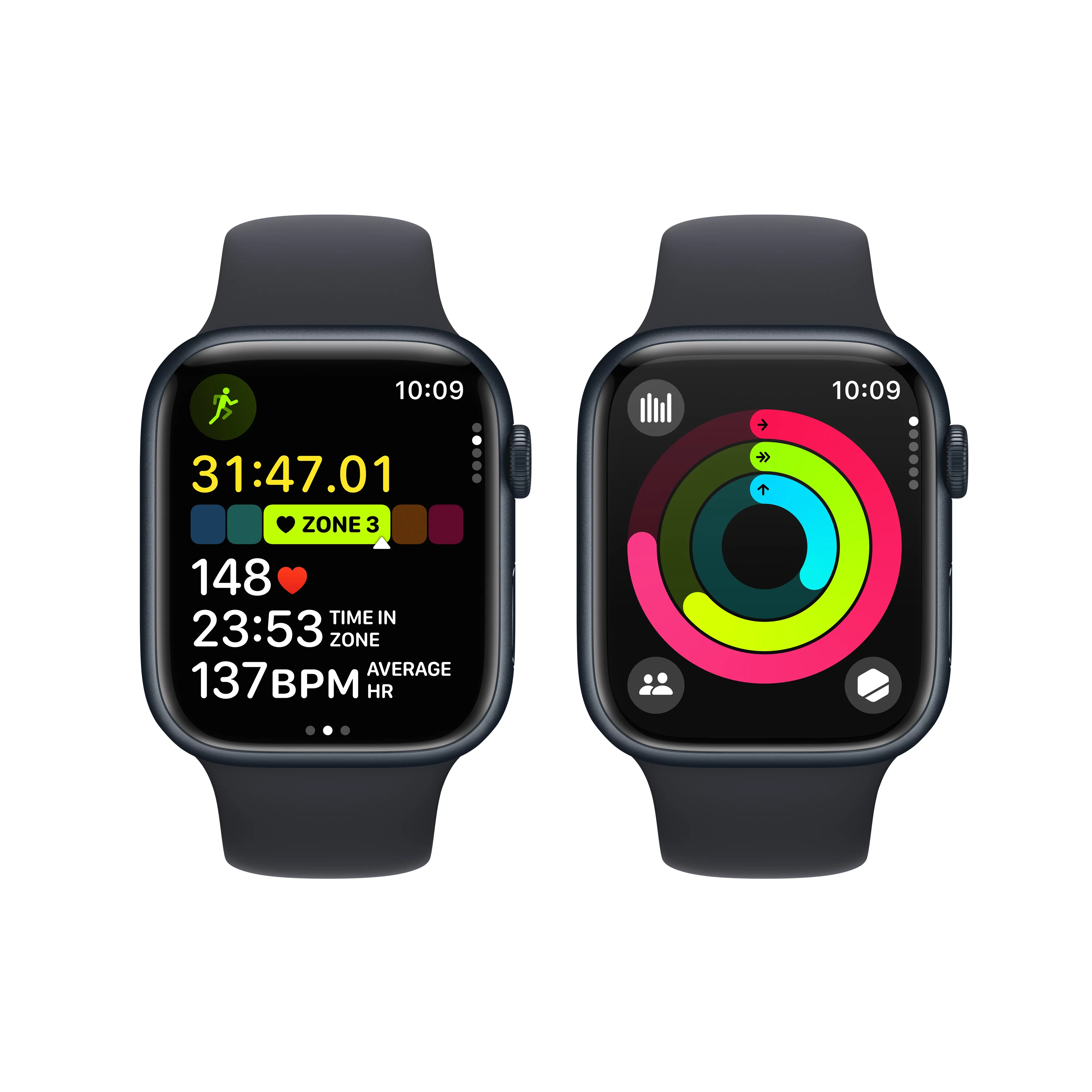 Apple Watch Series 9 GPS + Cellular 45mm Midnight Aluminum Case with Midnight Sport Band - M/L. Fitness Tracker, ECG Apps, Always-On Retina Display
