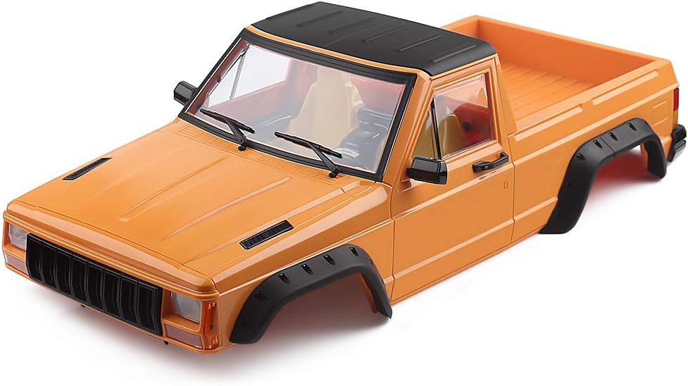 INJORA Unpainted 313mm Wheelbase Cherokee Pickup Truck Car Shell Kit for 1/10 RC Crawler Axial SCX10 & SCX10 II 90046 90047 (White)