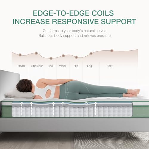 Novilla King Size Mattress 14 Inch, Hybrid Mattress King for Motion Isolation, Gel Memory Foam with Pressure Relief for Cool Night Sleep