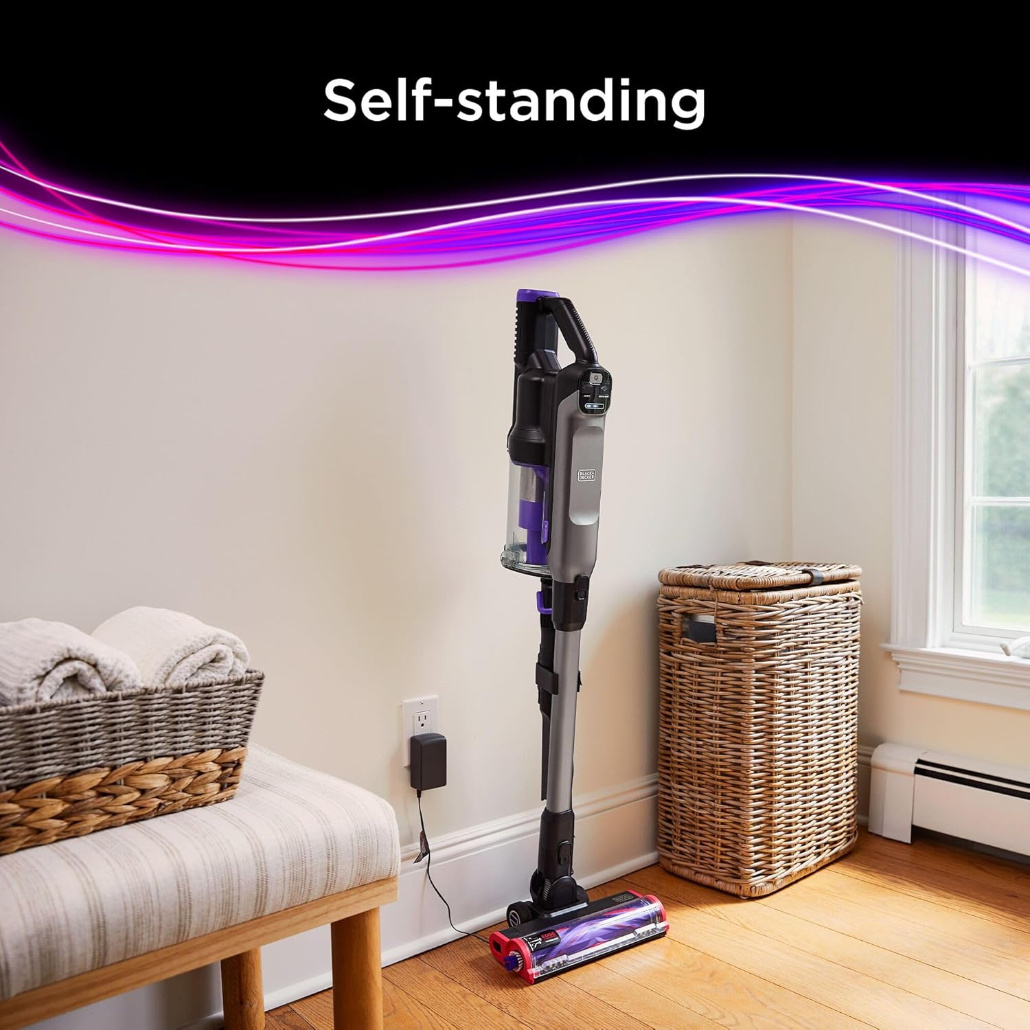 BLACK+DECKER SUMMITSERIES Select Cordless Stick Vacuum Cleaner for Pets with Powered Pet Hair Brush, LED Floor Lights, Lightweight