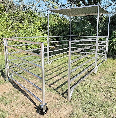 Aluminum 5 FT X 10 FT STALL KIT with Shade Canopy Sheep & Goat Panel Pen System