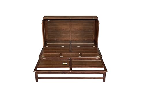 Queen Murphy Bed with Desk and Removable Shelves on Each Side, Murphy Bed Chest Murphy Bed Frame w/USB Port for Home Office, Studio or Guest Room