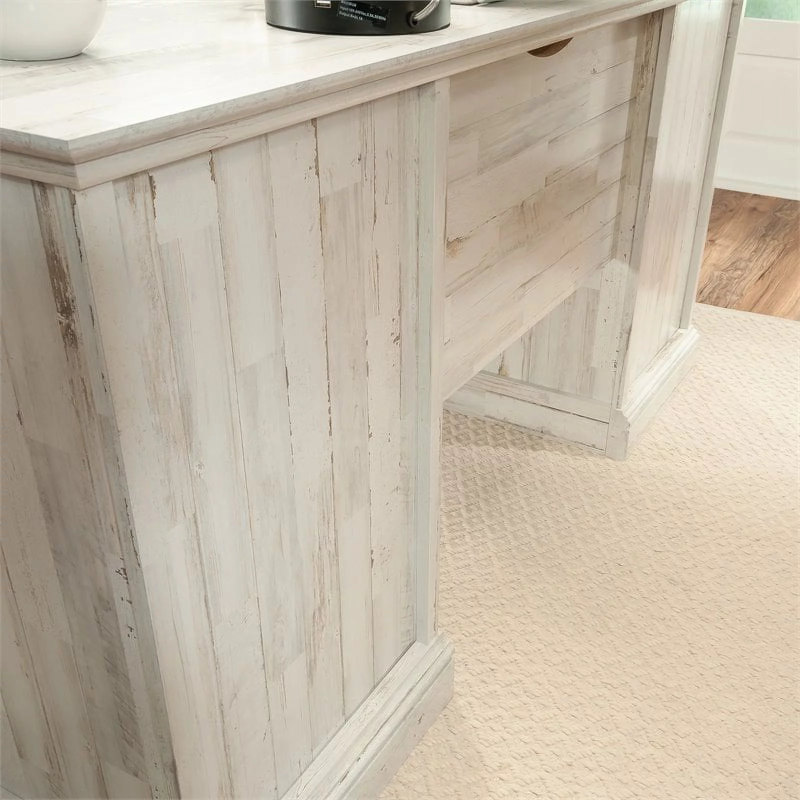 Sauder Barrister Lane Home Office Executive Desk, White Plank Finish - Radiant Selections