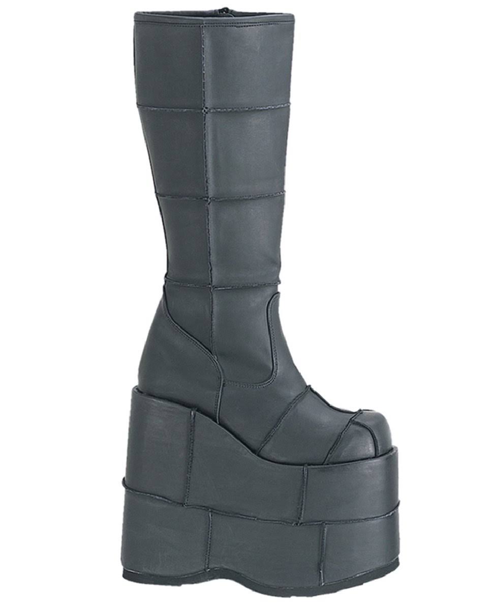 Demonia Stack 301, Adult, Size: 7, Black PU - Avayadevconnect