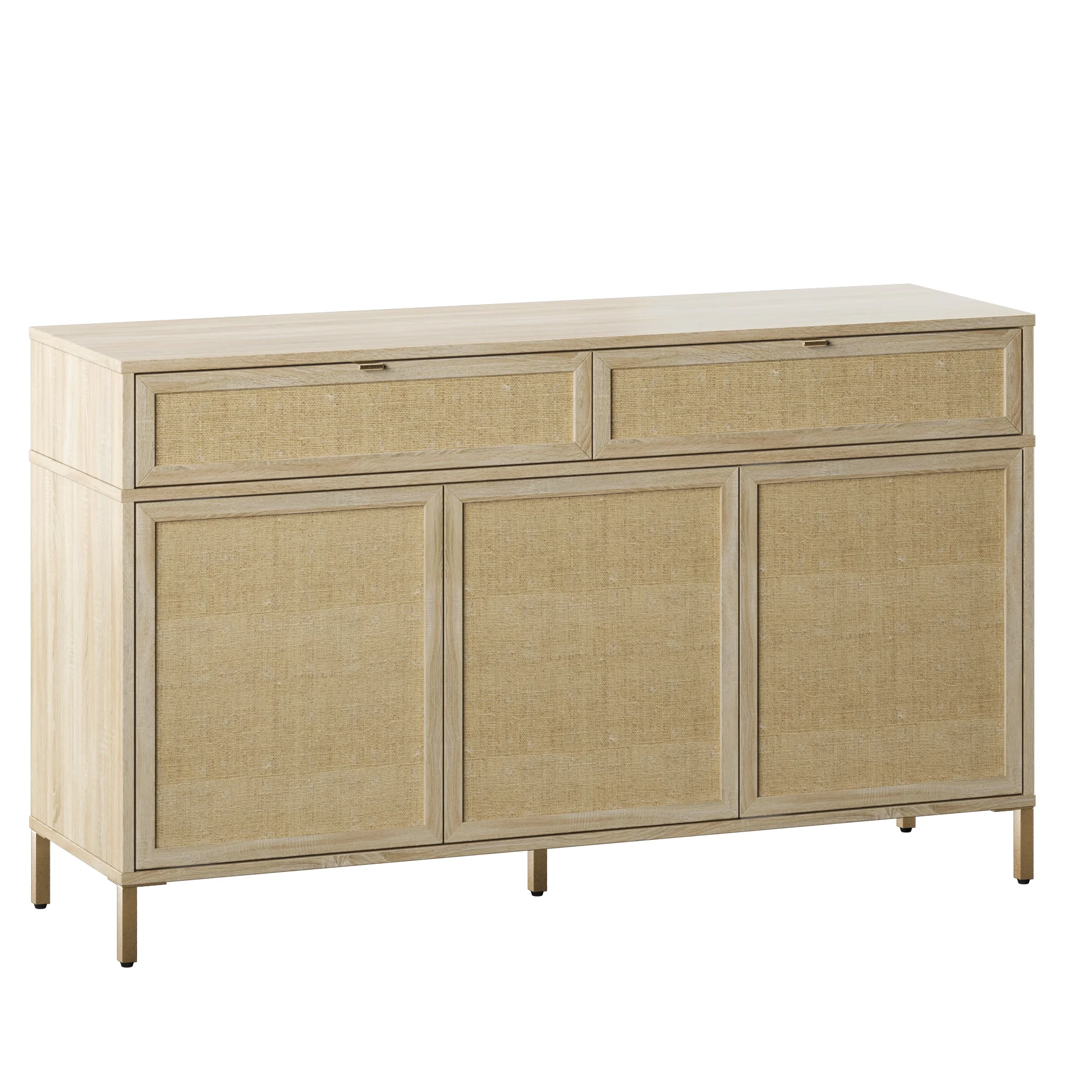 Twin Star Home 52" Sideboard with Drawers and Linen-style Accents