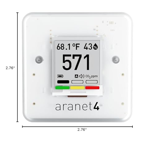 SAF Aranet4 Home: Wireless Indoor Air Quality Monitor for Office or School (CO2, Temperature, Humidity and More) Portable, Battery Powered
