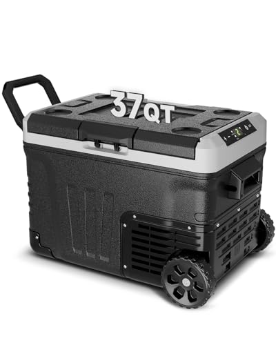 Car Fridge Portable 12 Volt Refrigerator - 53 Quart(50L) Electric Cooler with 12/24V DC&110-240V AC for Truck Van RV Camper SUV