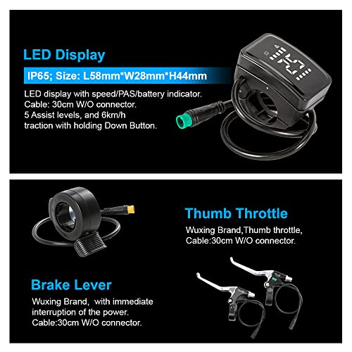 26 inch Ebike Conversion kit 48V500W Rear Front Motor Wheel with 48V13Ah Battery Fit for 6S 7S 8S 9S 10S Cassette Screwed Brushless Motor Kit