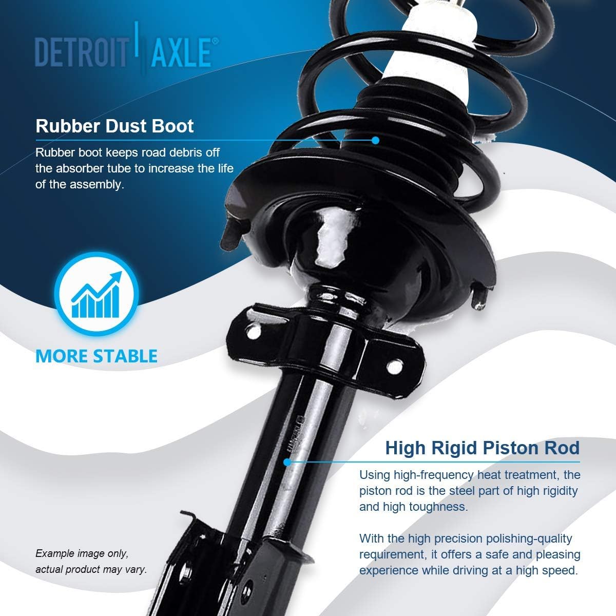 Detroit Axle - Front Struts + Wheel Hubs + Control Arms w/ Ball Joints + Tie Rods Kit Replacement for Century Lacrosse Impala Monte Carlo - 16pc Set