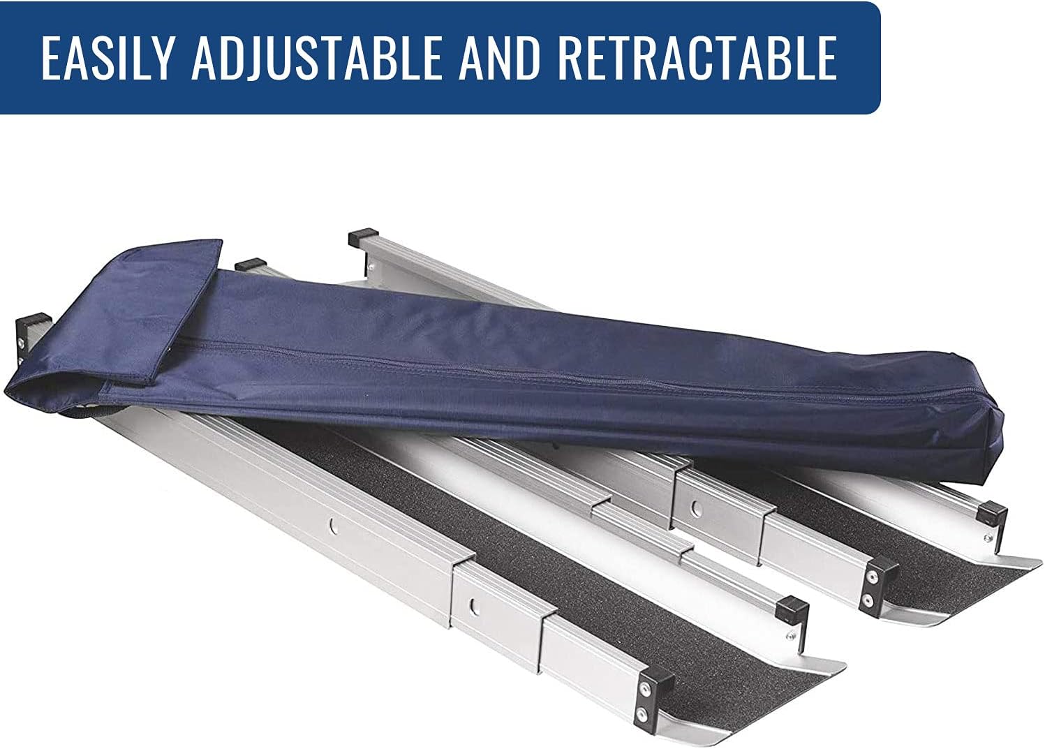 DMI Wheelchair Ramp,Entry Ramp,Threshold Ramp and Handicap Ramp is Portable and Adjustable from 3-5 Ft Long, 4.5 In Wide for Entryway,Doors,Steps