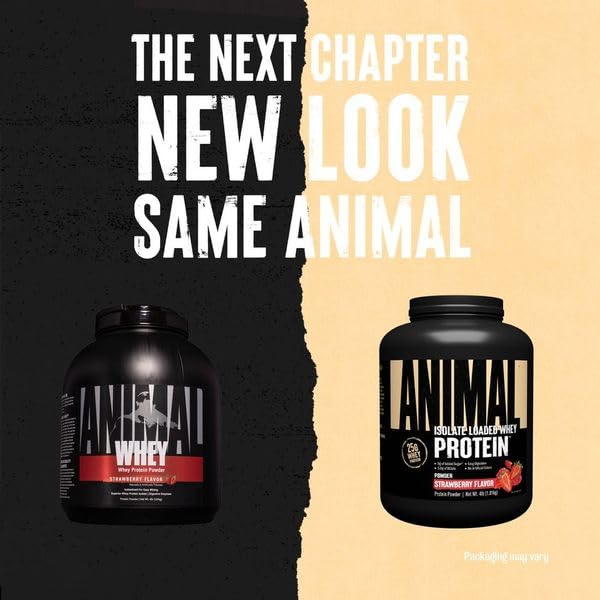 Animal Whey Isolate Protein Powder - Loaded for Pre & Post Workout Muscle Builder and Recovery with Digestive Enzymes for Men & Women - 25g Protein