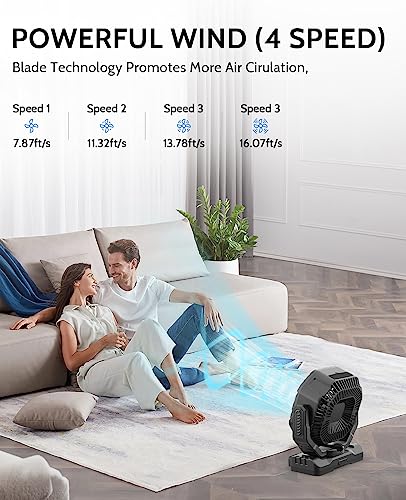 TDONE 40,000mAh Battery Operated Fan, 13" Remote Camping Fan with LED Auto-Oscillating Rechargeable Fan Powerful Portable Desk Fan for Home, Camping