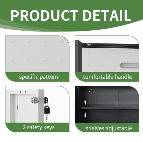 Metal Garage Storage Cabinet with Wheels,Locking Rolling Tool Cabinet with Drawers and Shelves for Home, Office, Garage & Workshop