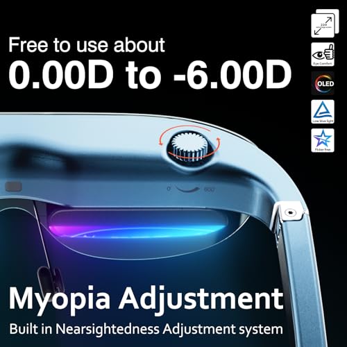 AR/XR Glasses-VILINE Smart Glasses for Gaming Headset Video Display Glasses Myopia Adjustment 1800 Brightness Sunglasses