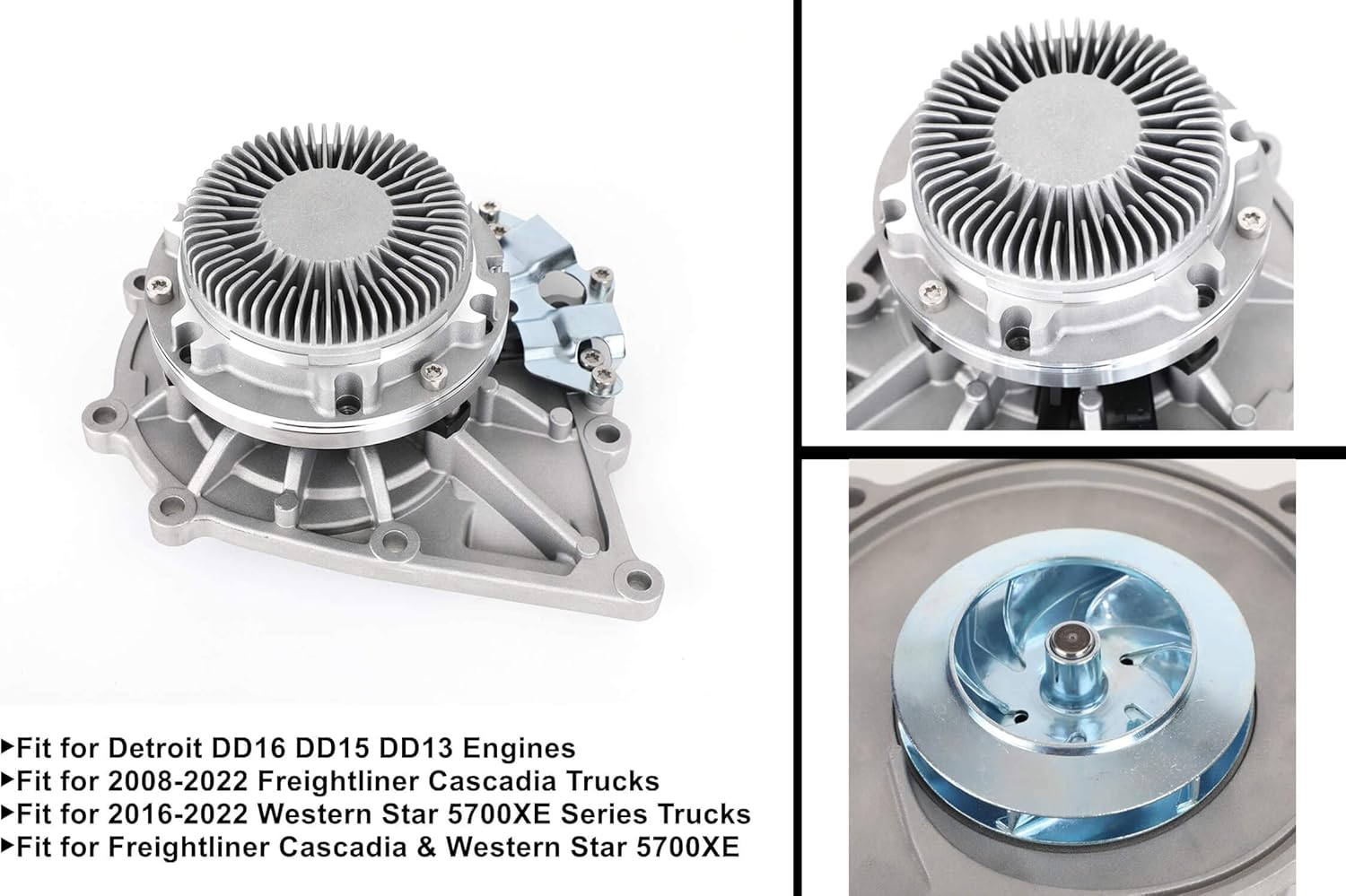 For Detroit DD16 DD15 DD13 Water Pump Engine EA4712001101 EA4722001601 A4712001101 4712001101 DD15-13 Fit For Freightliner Cascadia 2008-2022 Fit For
