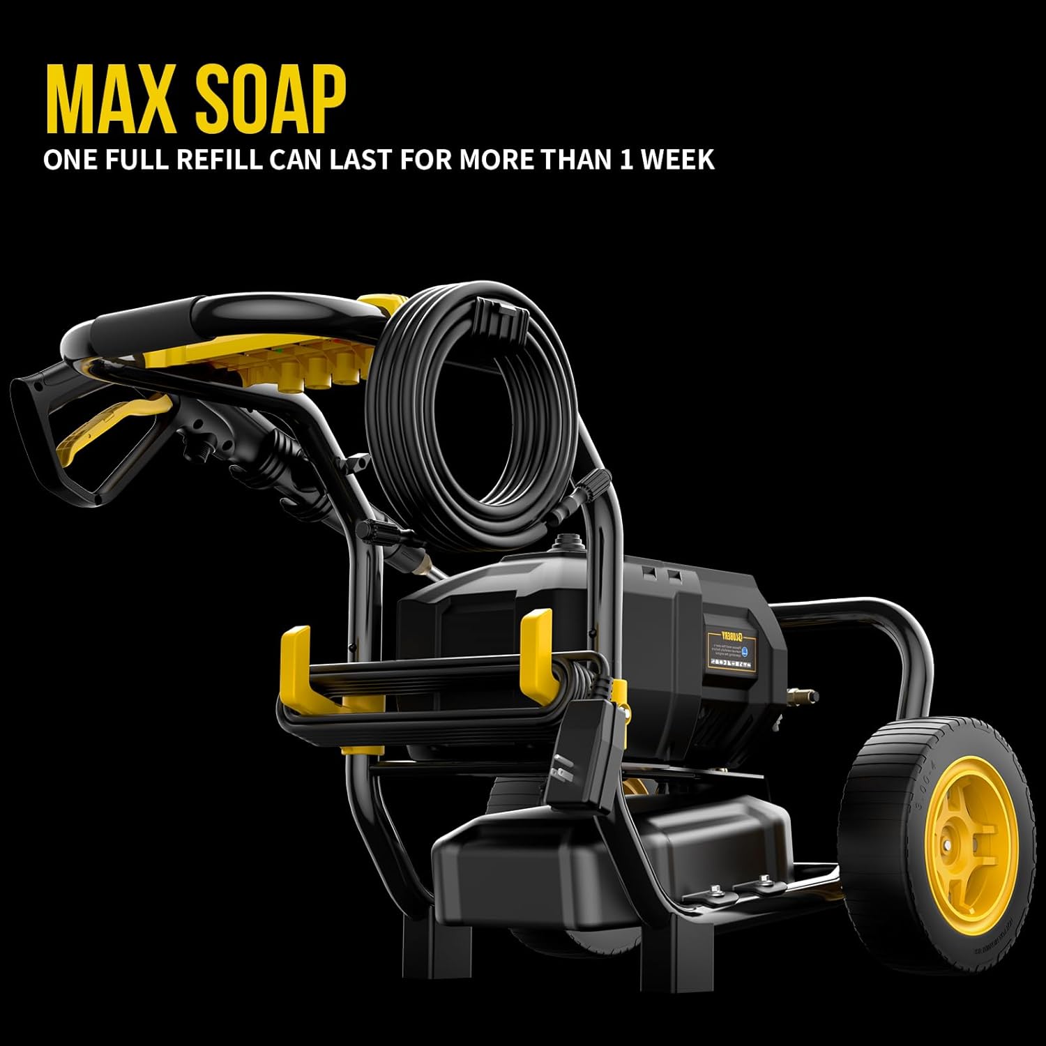 BLUBERY 3200 PSI Electric Pressure Washer, 2.4 GPM Heavy Duty Power Washer, 30Ft Pressure Hose&Max Soap Tank, 32.8ft Power Cord，5 Quick Nozzles