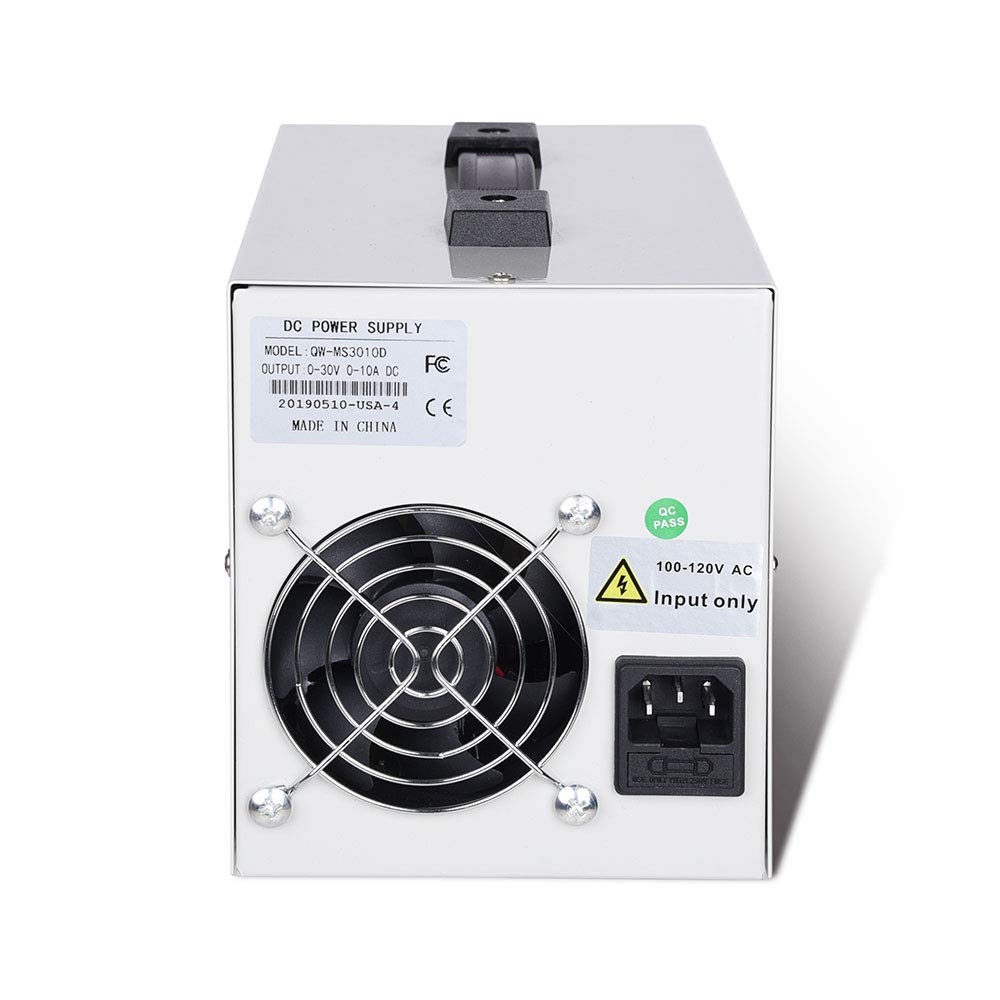 Yescom 110V AC 30V 10A DC Power Supply Precision Variable Digital Adjustable w Clip Cable