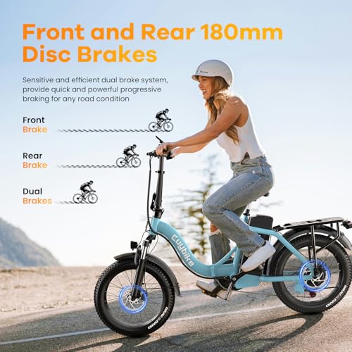 Folding Electric Bike for Adults with Peak 1000W Motor, 48V 20AH Battery up to 30MPH 80 Miles, 20" Fat Tire All Terrain Ebike