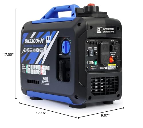 DK 5000W Gas Inverter Generator, Electric Start, 120V 240V Full Power Output, Dual or Tri-fuel Conversion Possible, Wheel & Handle Kit