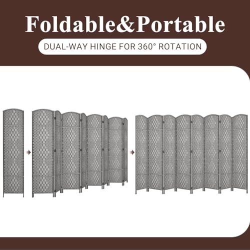 Room Divider, Room Dividers and Folding Privacy Screens, 16in Privacy Screen, 6 Panel Temporary Wall Partitions, 6ft Space Separation Panel Screen