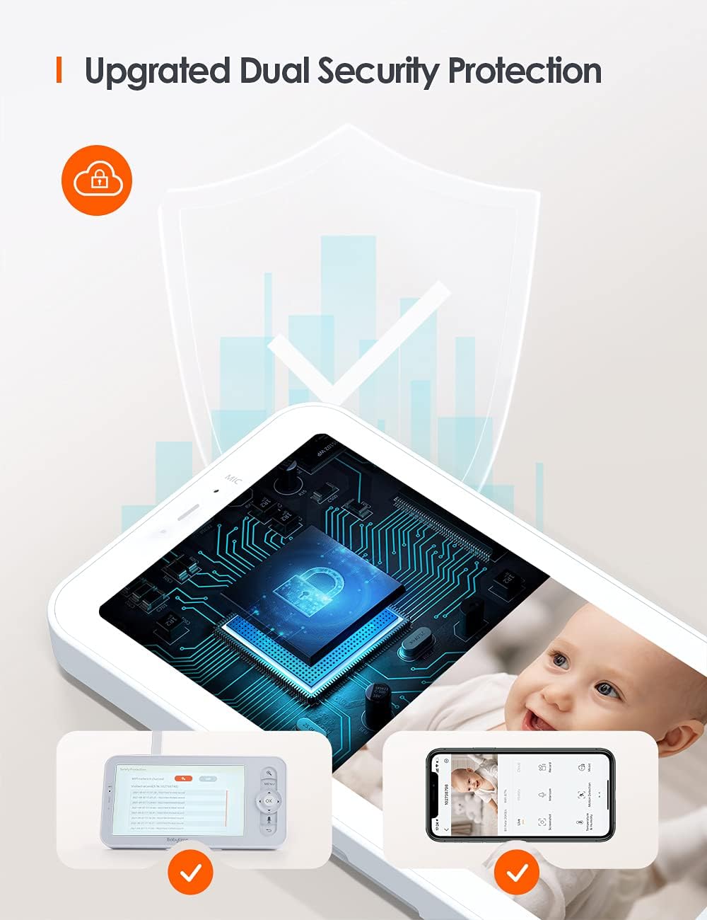 Video Baby Monitor, Baby Time 5 Color Display with 1080P Pan/Tilt Camera, Infrared Night Vision, Two-Way Audio, Temperature & Sound Alarm