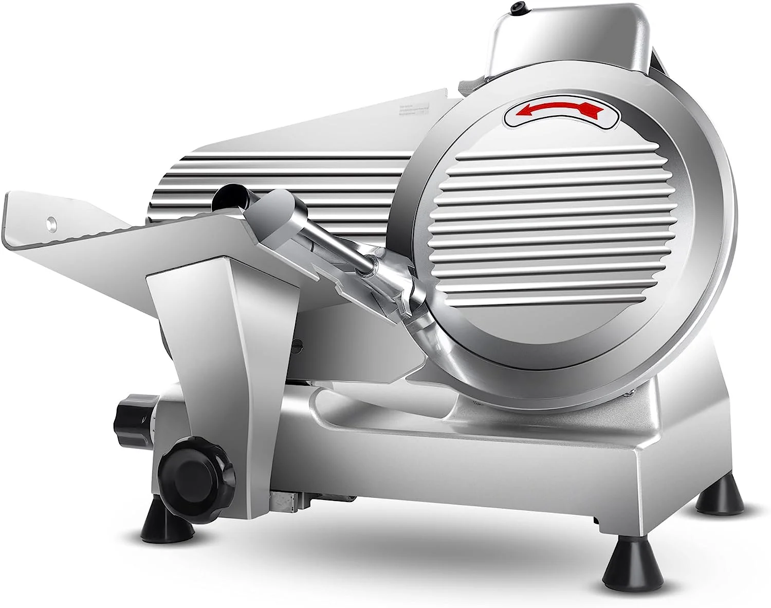 Meat Slicer Machine 10 inch Commercial Meat Slicer 240W Frozen Meat Cheese Deli Slicer Premium Chromium-Plated Steel Blade Semi-Auto Foody Slicer