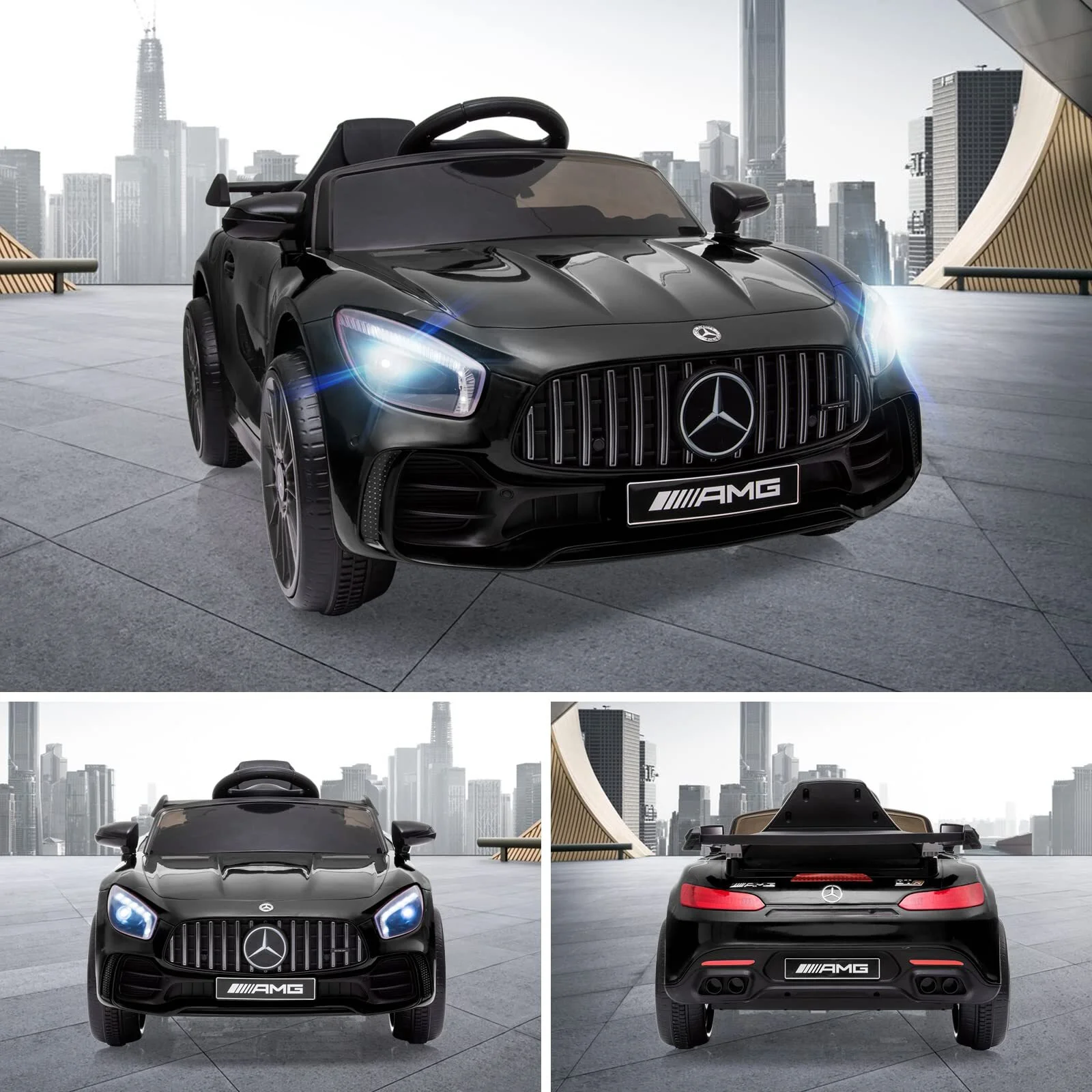 Electric Kids Ride on Toys, Mercedes Benz 12V Kids Ride on Car for Boys Girls, Battery Powered Kids Electric Cars with Remote Control