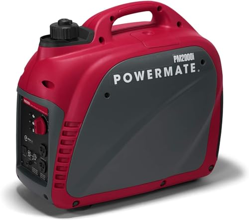 Powermate PM2000i 2,000-Watt Gas-Powered Portable Inverter Generator - Quiet Performance - Ideal for Home, Camping, RV and Outdoor Activites