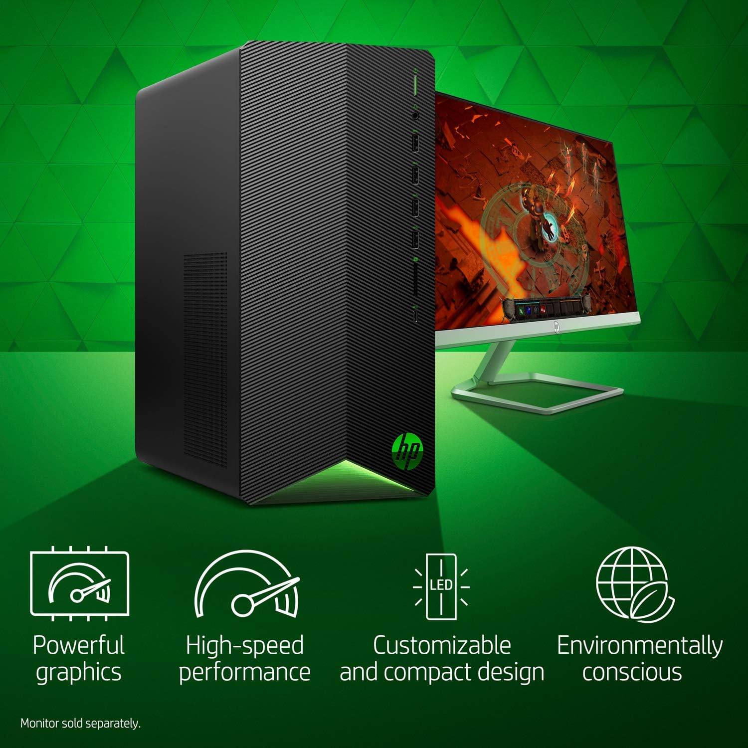 HP 2022 Newest Pavilion Gaming Desktop, Intel Core i5-10400F 6-Core Processor, NVIDIA GeForce GTX 1650 Graphics, 16GB RAM, 512GB PCIe NVMe SSD, HDMI