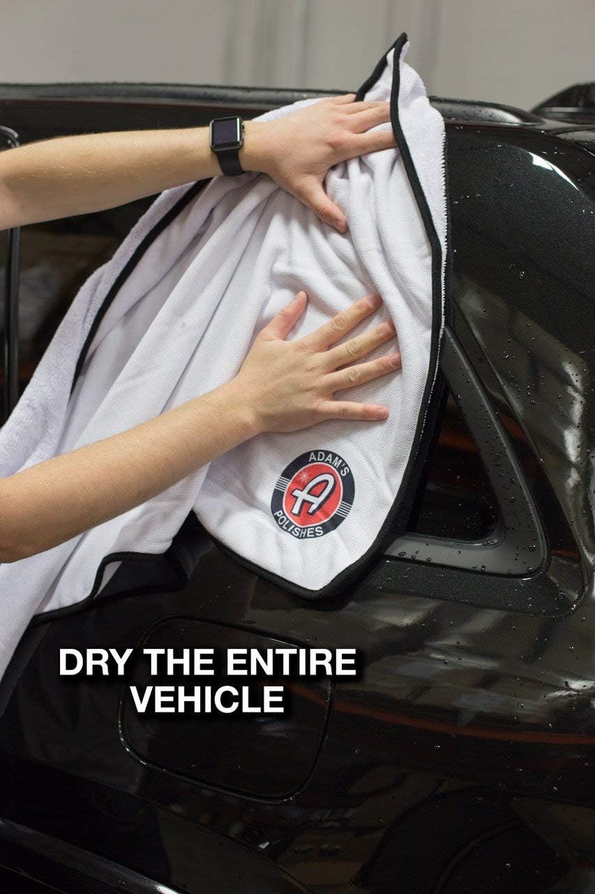 Adam's Ultra Plush Drying Towel (Pack of 2) - Microfiber Cleaning Cloth for Car Detailing, Drying, & Car Wash | Soft Rag Towel Won'