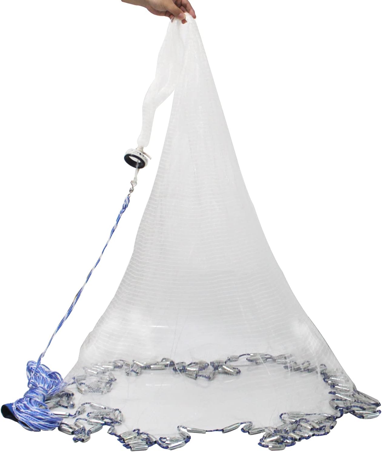 Proximitck American Saltwater Fishing Cast Nets, Premium Bait Trap Casting Net 4Ft 6Ft 8Ft 10Ft 12Ft Radius Size with Stainless Steel Round Weights