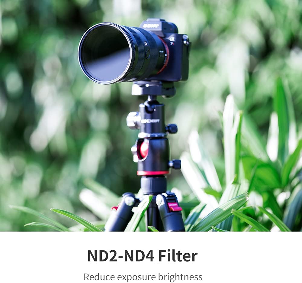 K&F Concept 37mm ND Filter Variable Fader NDX Neutral Density Adjustable ND2 to ND400 Lens Filter Kit + Cleaning Cloth for Cameras Lens