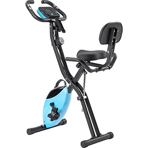 Workout Bike For Home - 2 In 1 Recumbent Exercise Bike and Upright Indoor Cycling Bike Positions, 10 Level Magnetic Resistance Exercise Bike