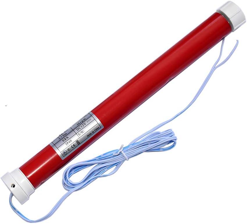 Rollerhouse 12V DIY Electric Roller Blind/Shade Tubular Motor Kit, Hard Wired 12V DC Motors 2 Wire Motor ES2512