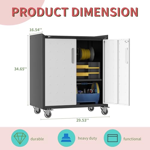 Mobile Tool Storage Cabinet with Wheels,Heavy Duty Rolling Tool Cabinets for Garage,Metal Storage Cabinets with 4 Drawer and 1 Locking Doors