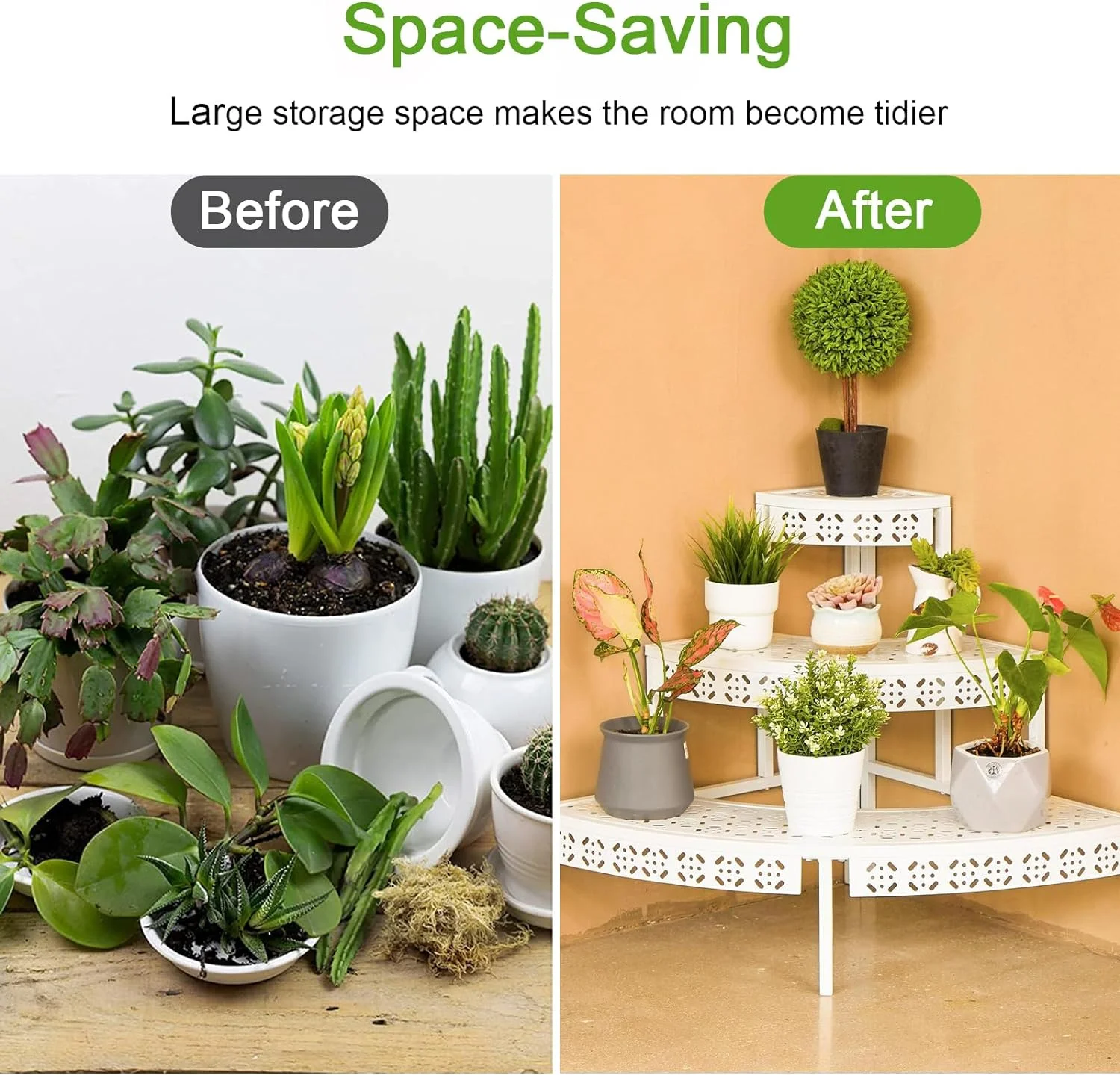 Metal Plant Stand 2 Tier Potted Multiple Flower Pot Holder Plant Shelf Indoor Plants Multiple