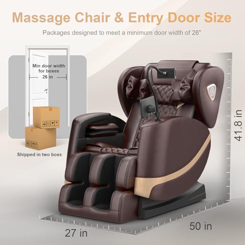 2025 Massage Chair Full Body, Zero Gravity Massage Chair with 10 Fix Rollers, Heating, Foot Massage, Auto Modes, Bluetooth Speaker