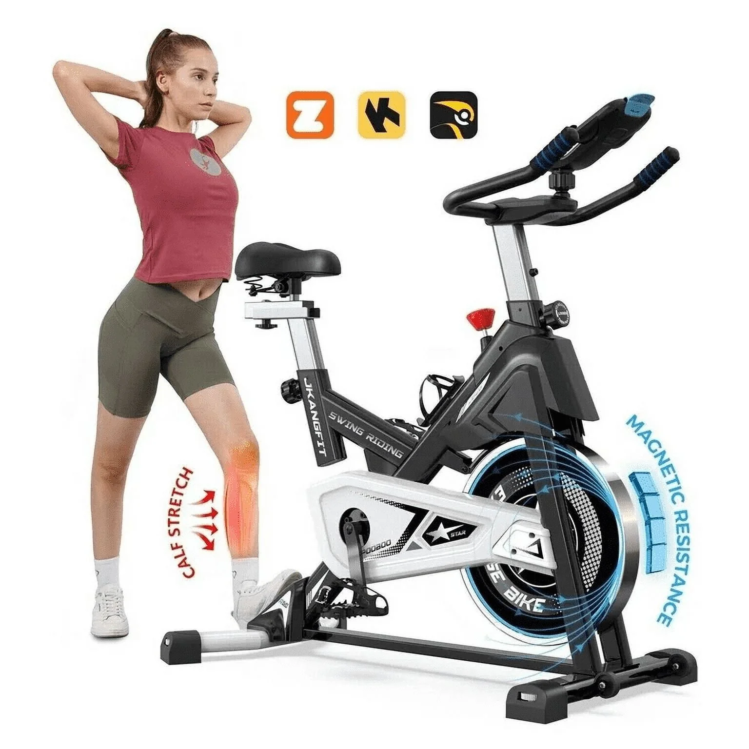 pooboo Exercise Bike Magnetic Resistance Indoor Cycling Bike for Home Cardio Workout Cycle Bike Training 360lbs