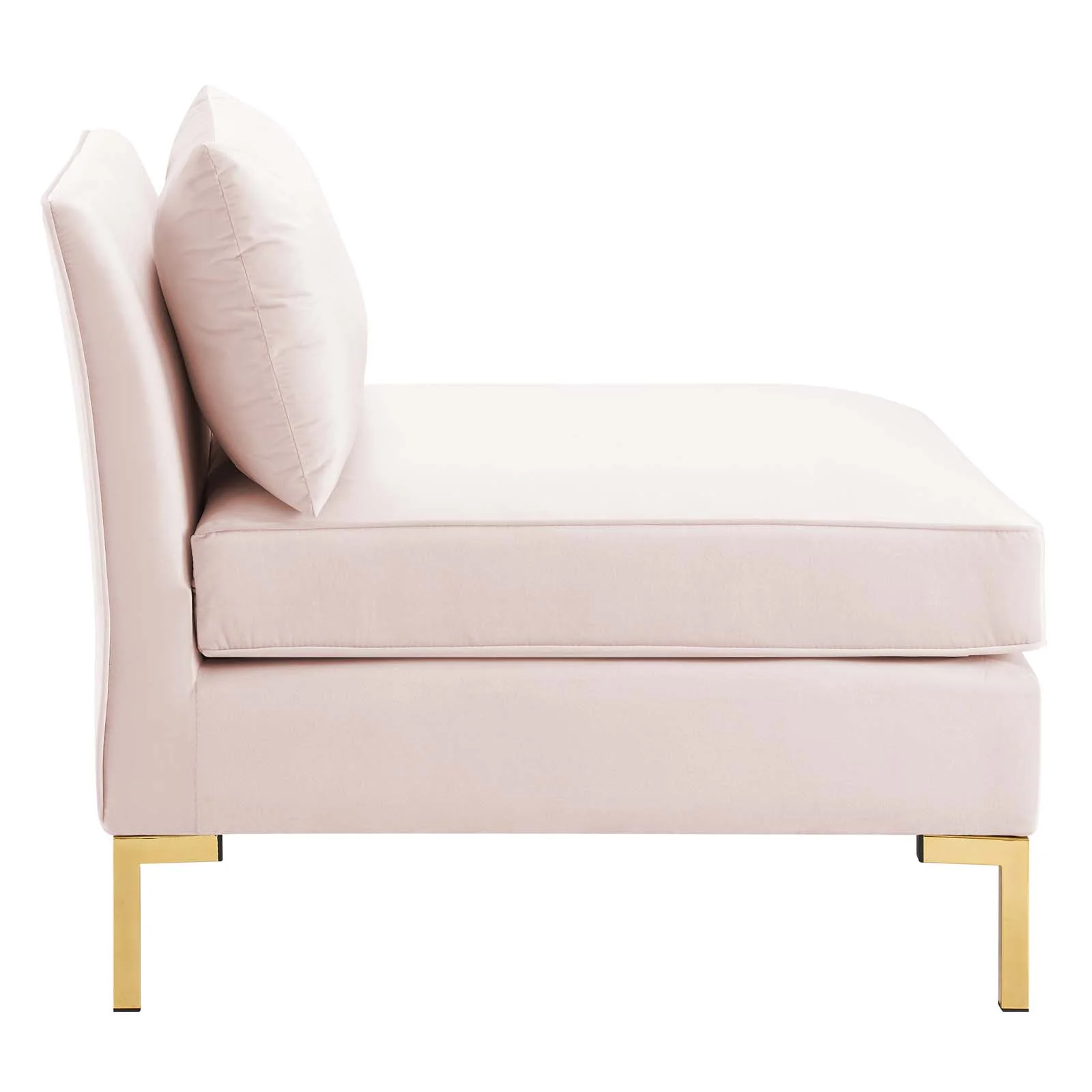Modway Ardent 6-Piece Performance Velvet Sectional Sofa in Pink