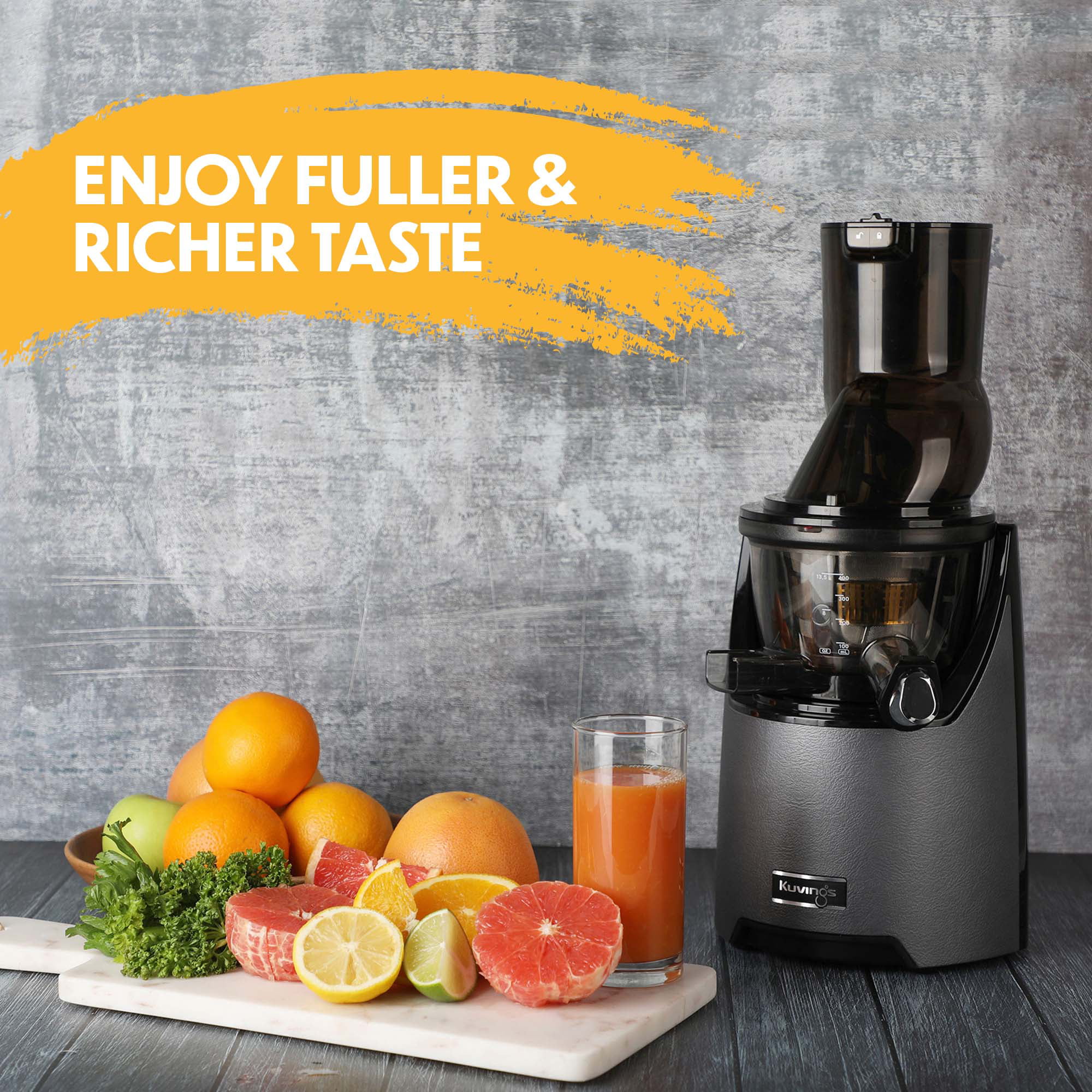 Kuvings Whole Slow Juicer EVO820GM, Wider 82mm Leather Pattern New Design